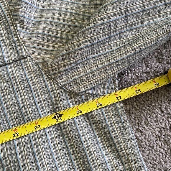 REI UPF 50+ Button Up Shirt Green Plaid Roll Tab Sleeves Outdoors Hiking XL - Picture 11 of 12